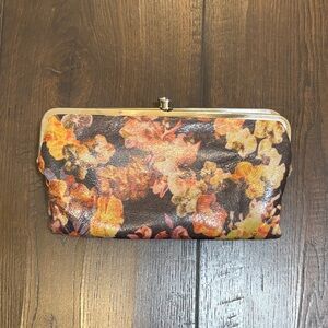 HOBO Floral Frame Clutch in Brown and Orange